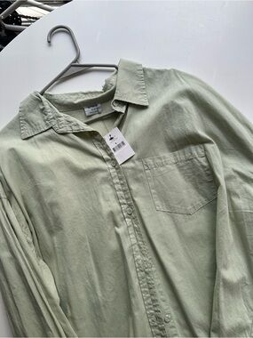Cotton-On oversized, mint green button up